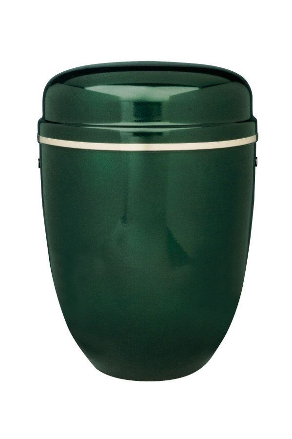 Urne 860 GB, Stahl, moosgrün, Goldband