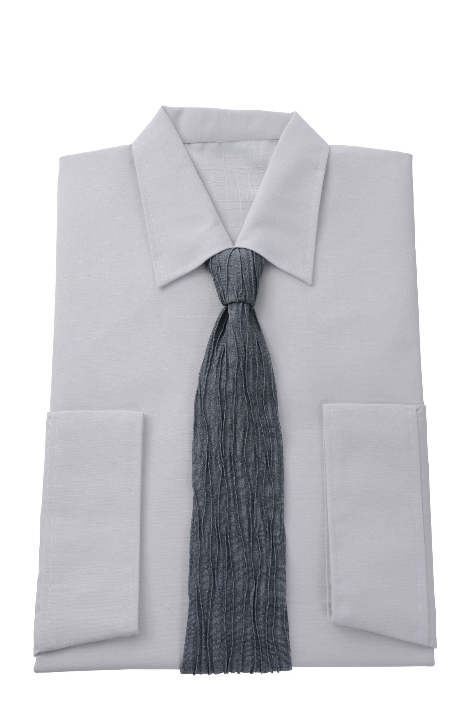 Herrenkleid Nr. 211575 Milano, Krawatte in Crash grau/petrol