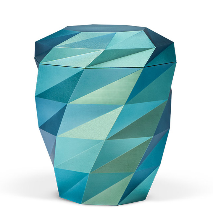 Urne 35600, Effektlack mintgrün-azorenblau, Polygon