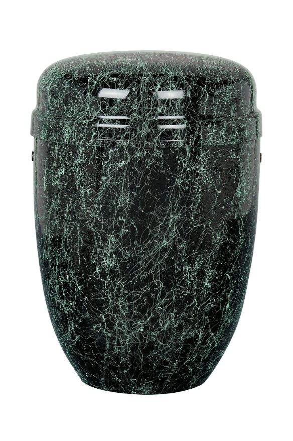 Urne 830, Stahl, grün marmoriert