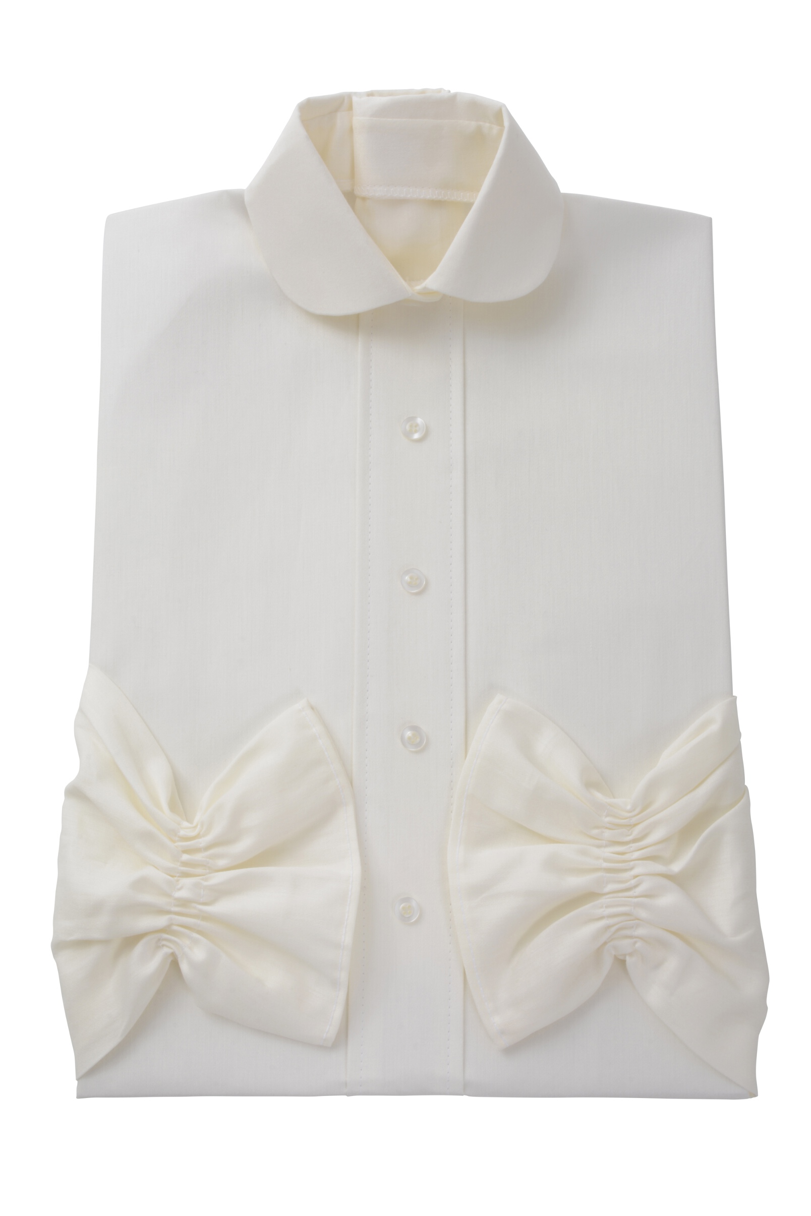 Damenkleid  Nr. 409 Baumwolle elfenbein, zeitgemäßer Rundkragen