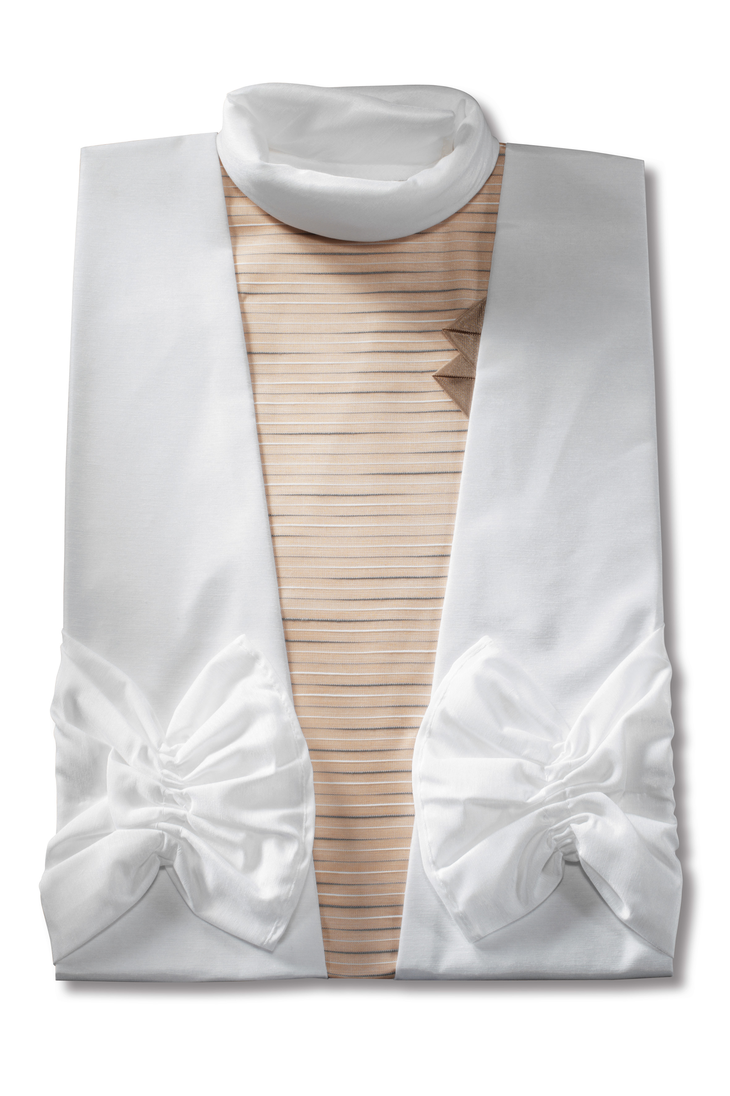 Damenkleid Nr. 406 London beige, dezent gestreift