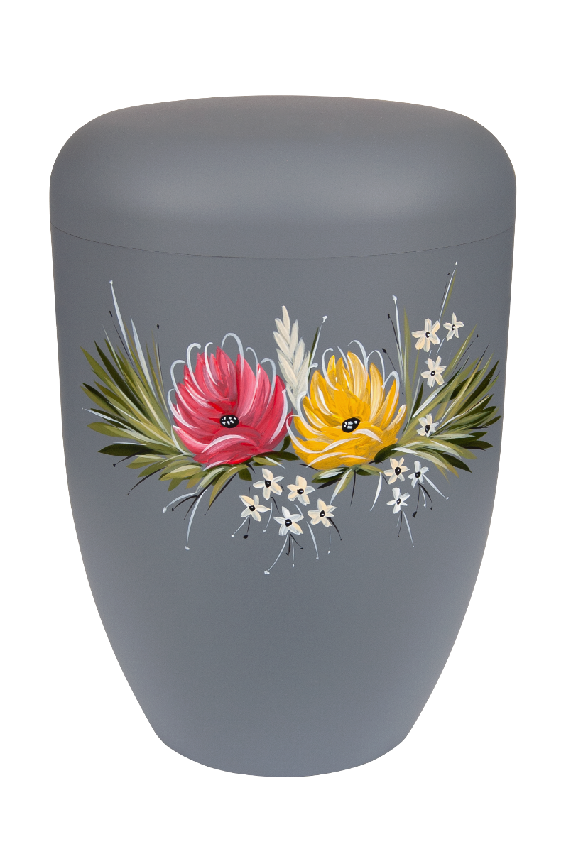 Urne Bot003029b grau, Blumengesteck