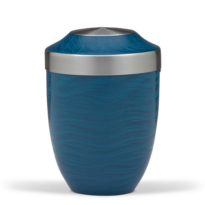 Urne 2740 blau, veredelte Steinoberfläche