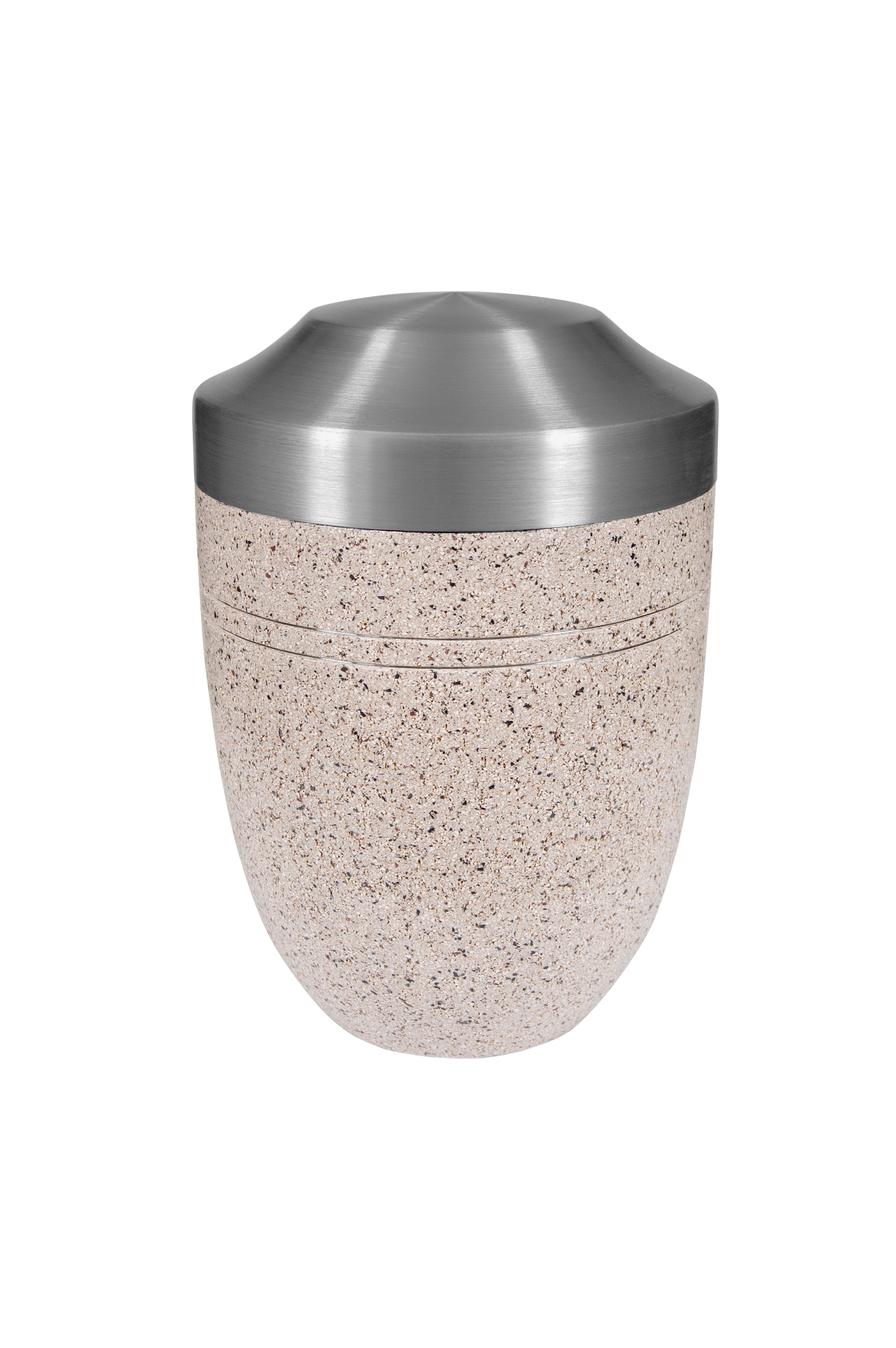 Urne HE 6003, granitgrau, silberner Deckel