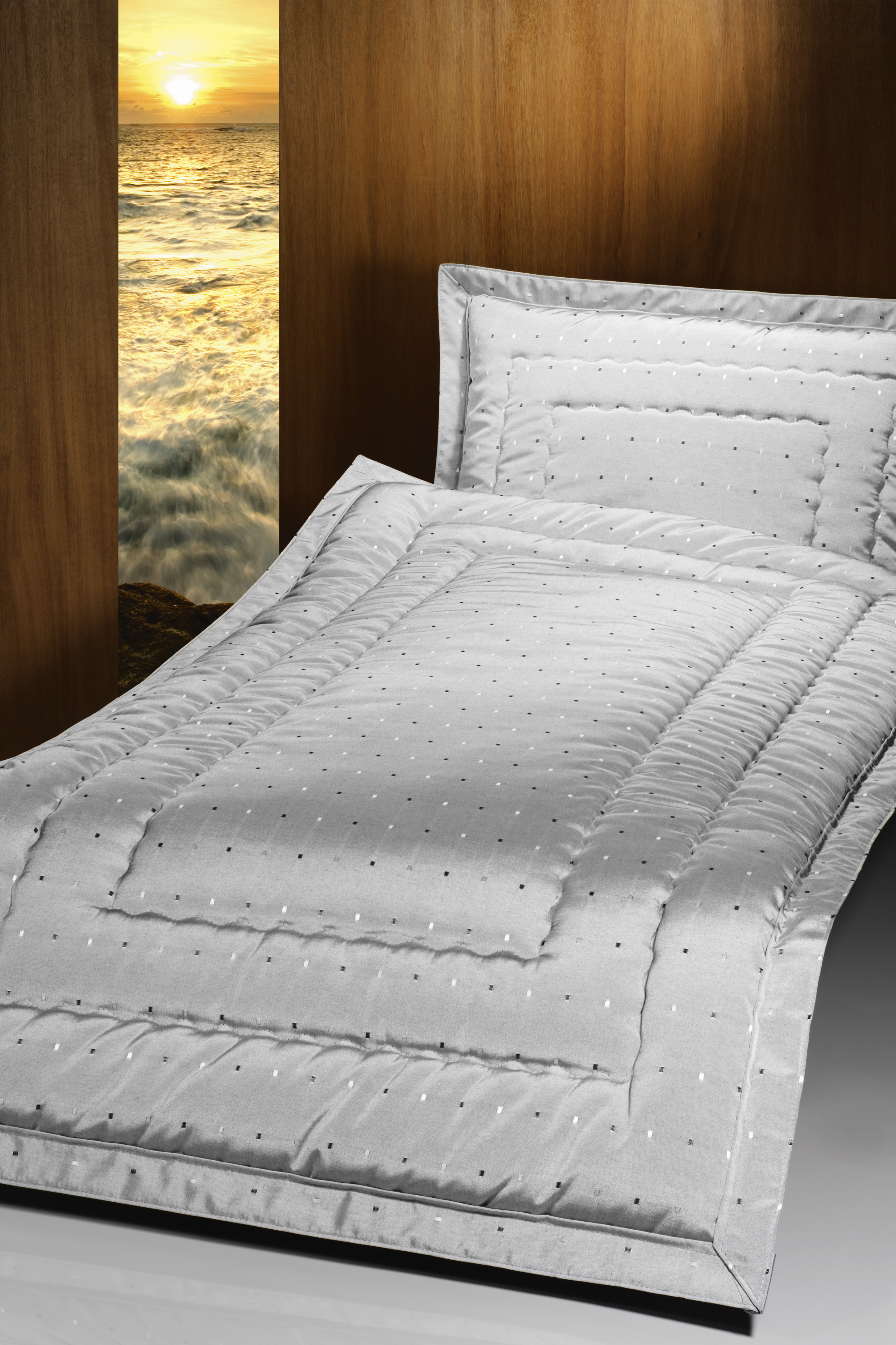 Deckengarnitur 01250 Karo grau, Steg