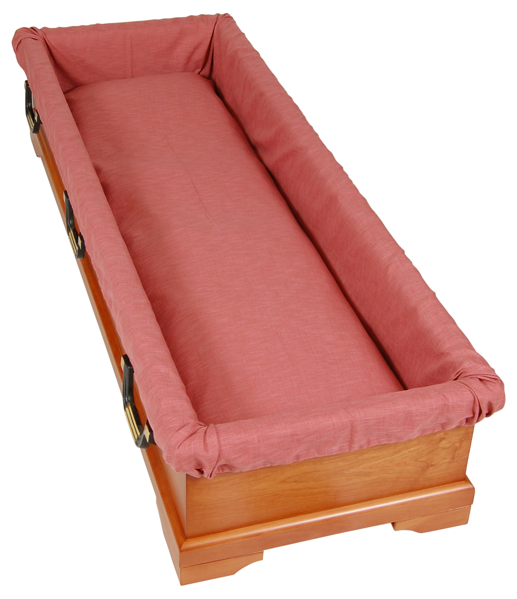 Sarginnenauskleidung Leinen rosenholz 160 x 290 cm mit Jutebandverschnürung