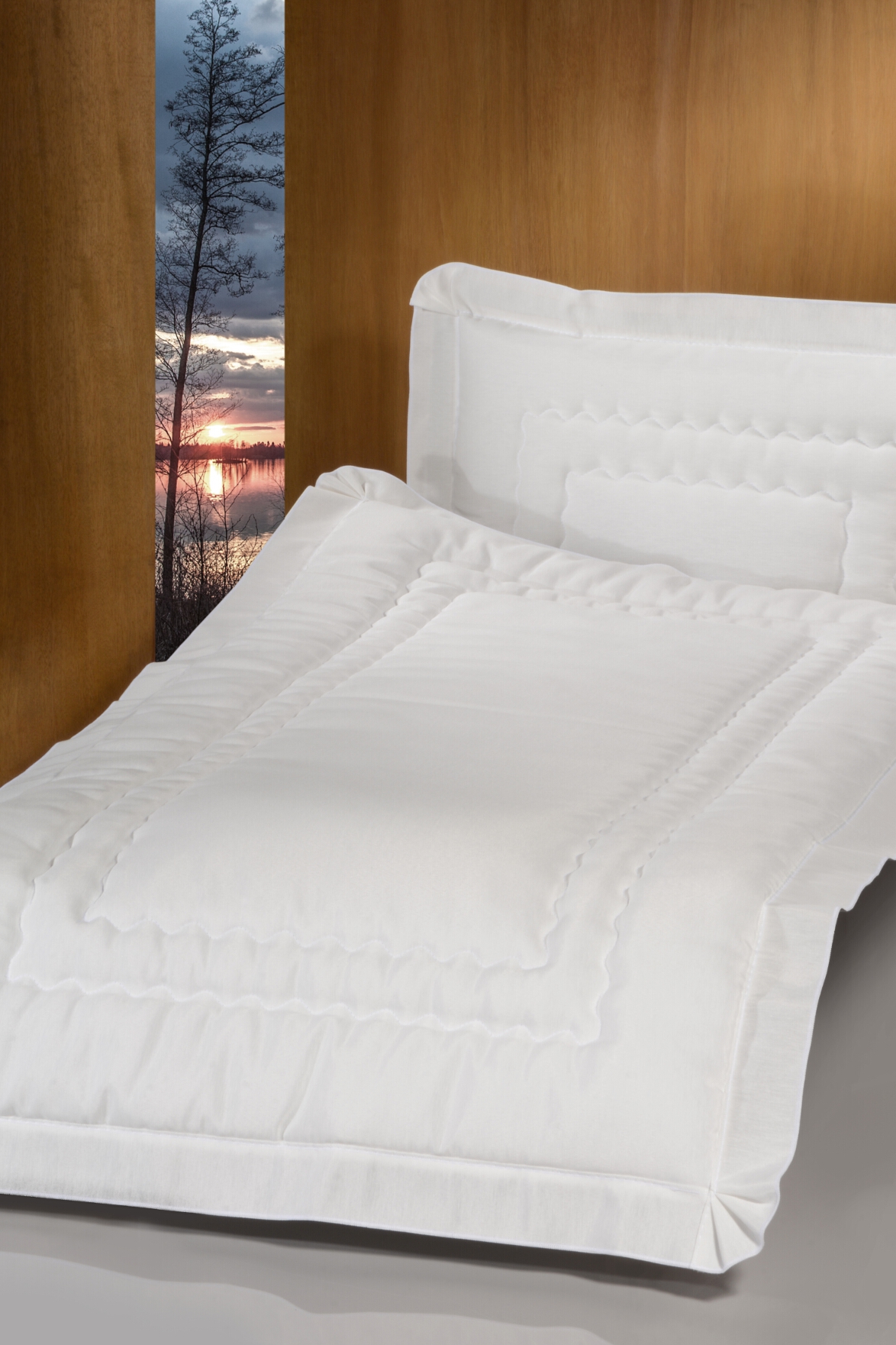 Deckengarnitur 01635 tv Verona weiss, Volant