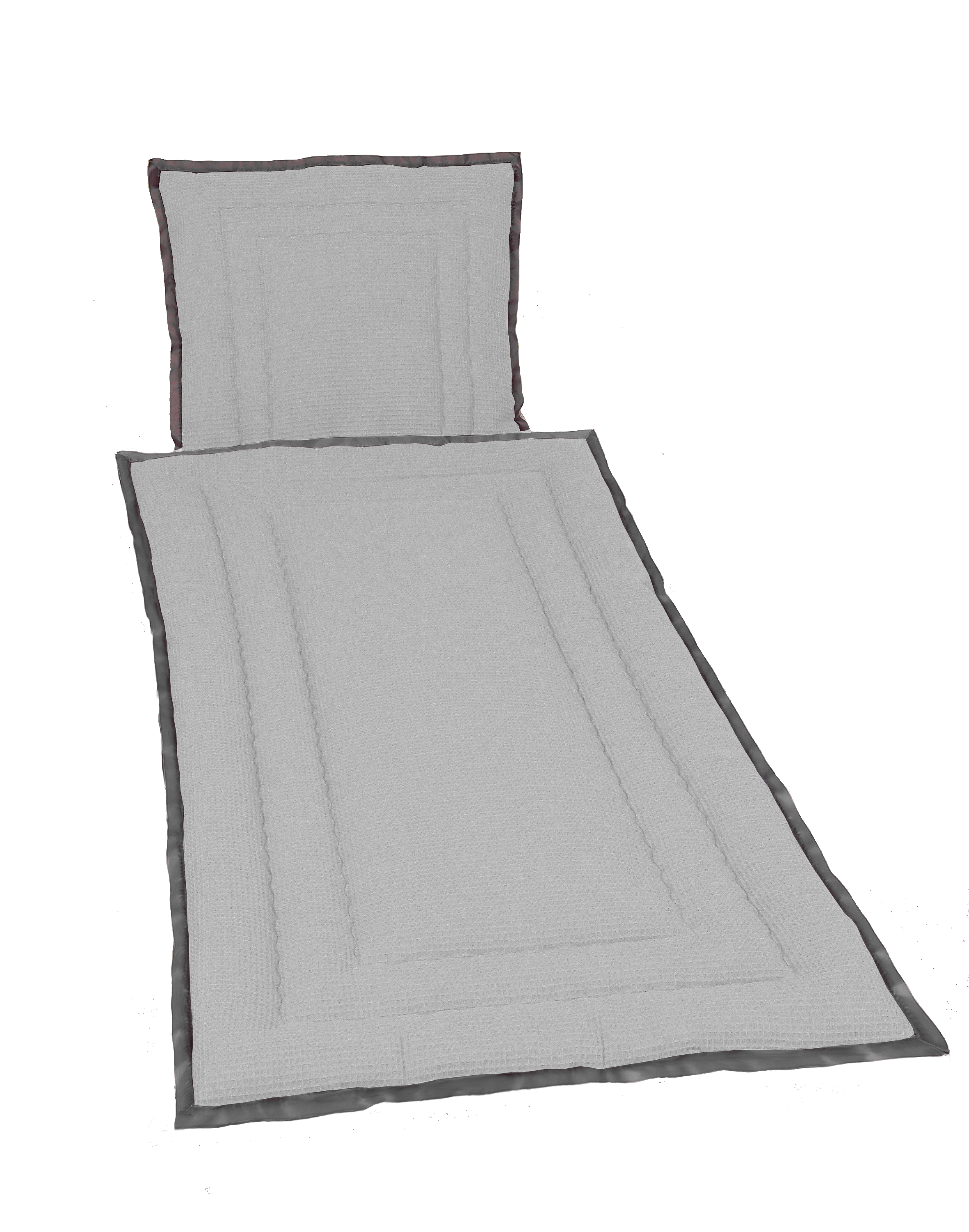 Deckengarnitur 1180 Waffelpique hellgrau, Litze