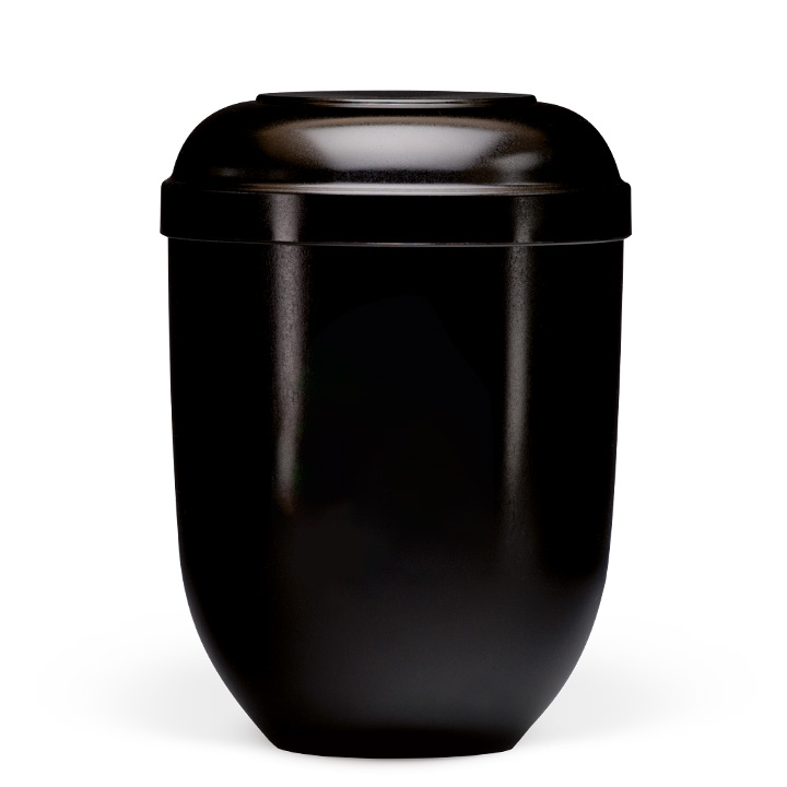 Urne 21880, Naturstoff, schwarz hochglanz