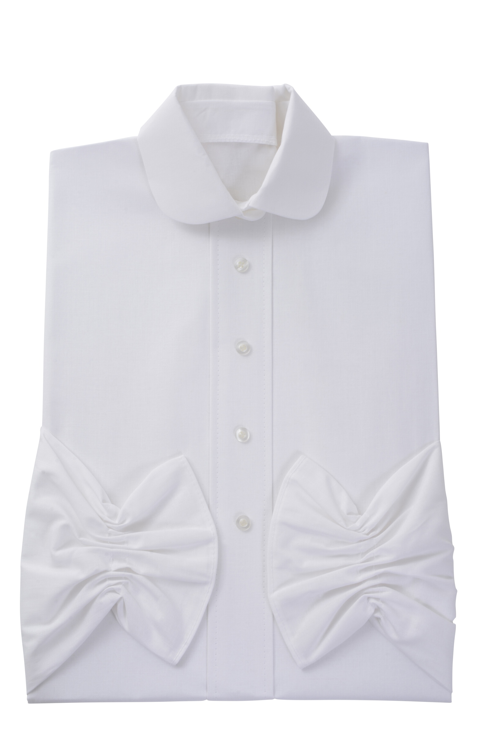 Damenkleid  Nr. 409 Baumwolle weiß, zeitgemäßer Rundkragen