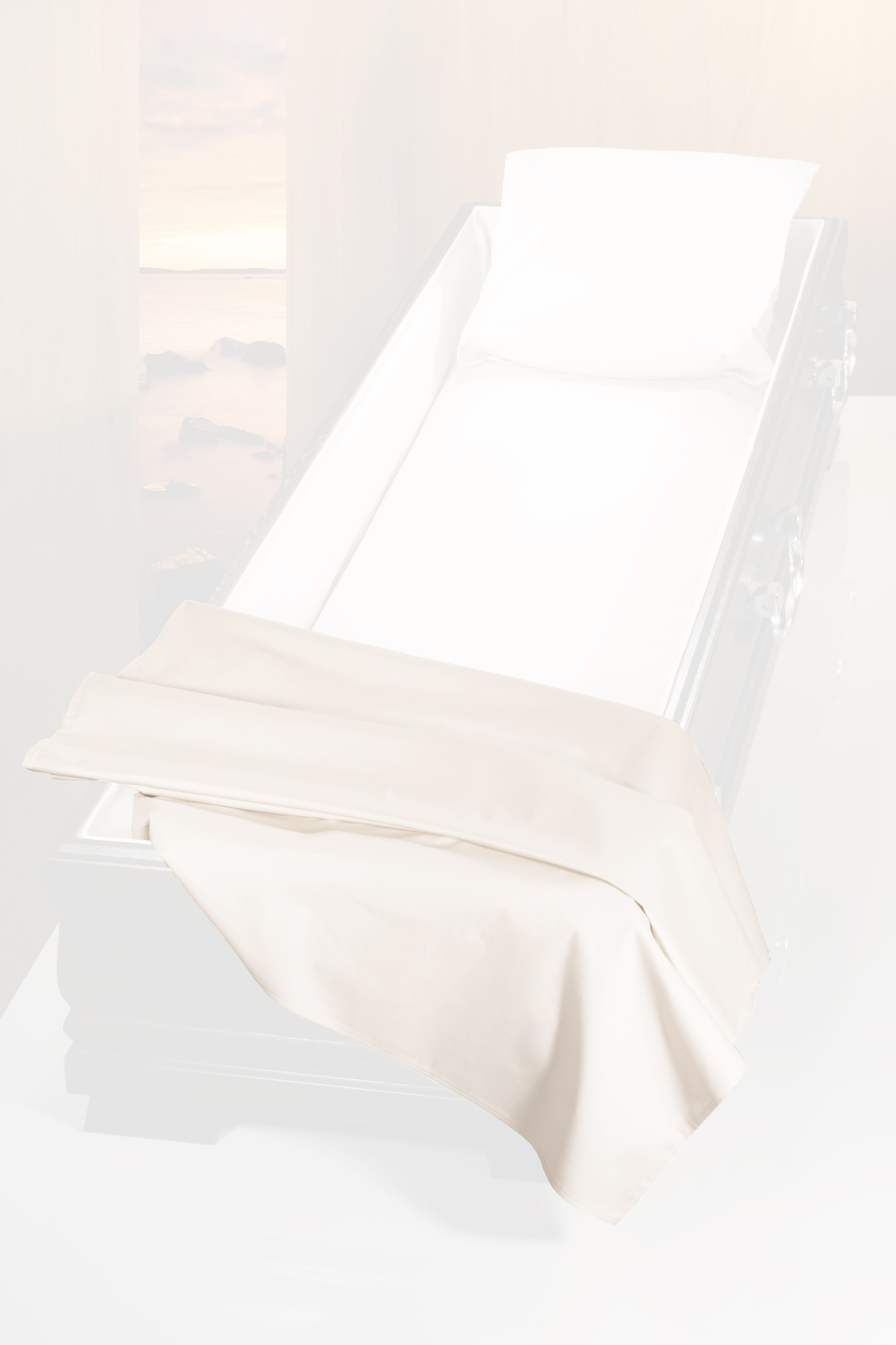 Dekorationstuch Baumwolle elfenbein, ca. 90 x 200 cm