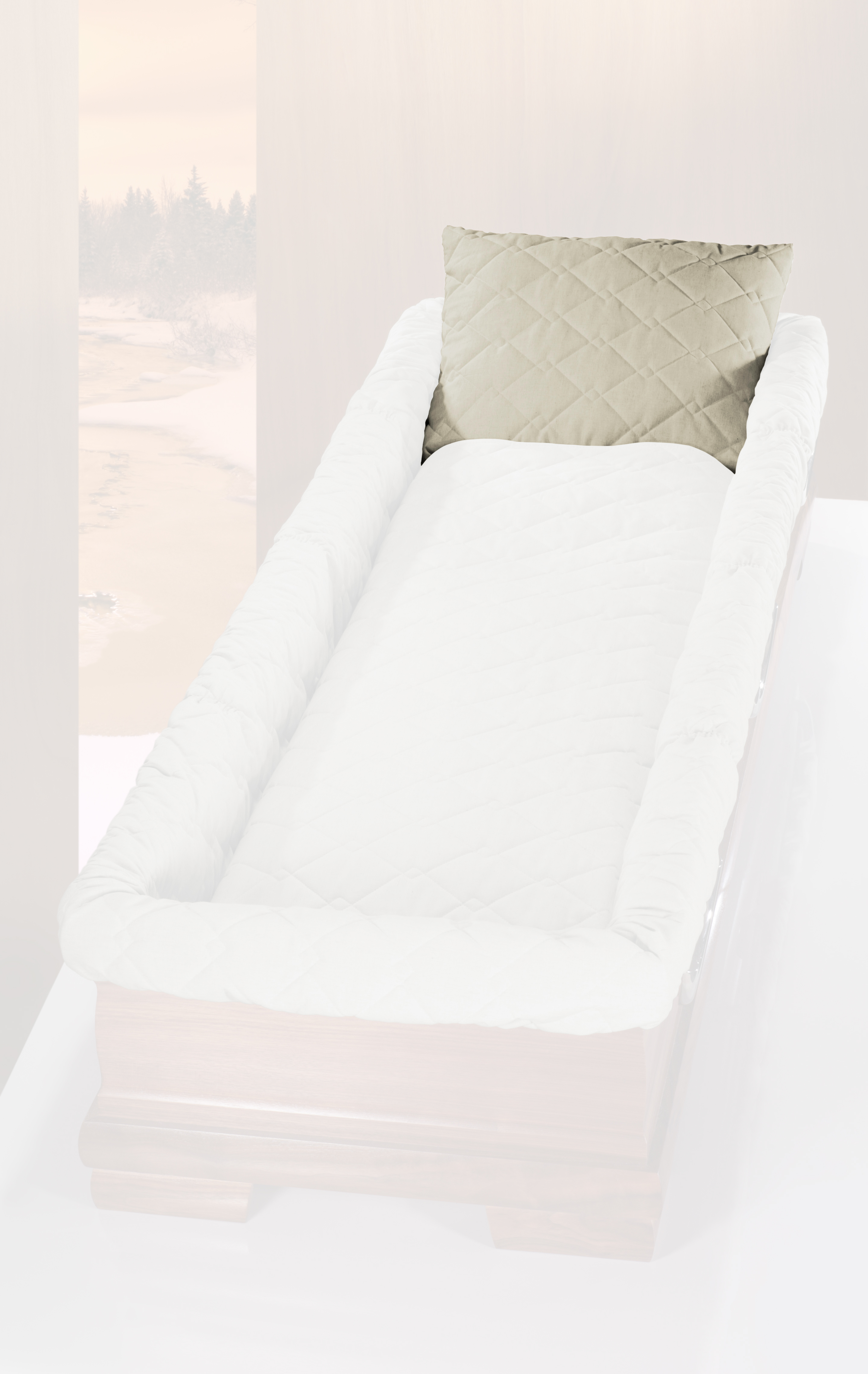 Kissen mit Füllung, BW natur, 01700 er Steppung, tv