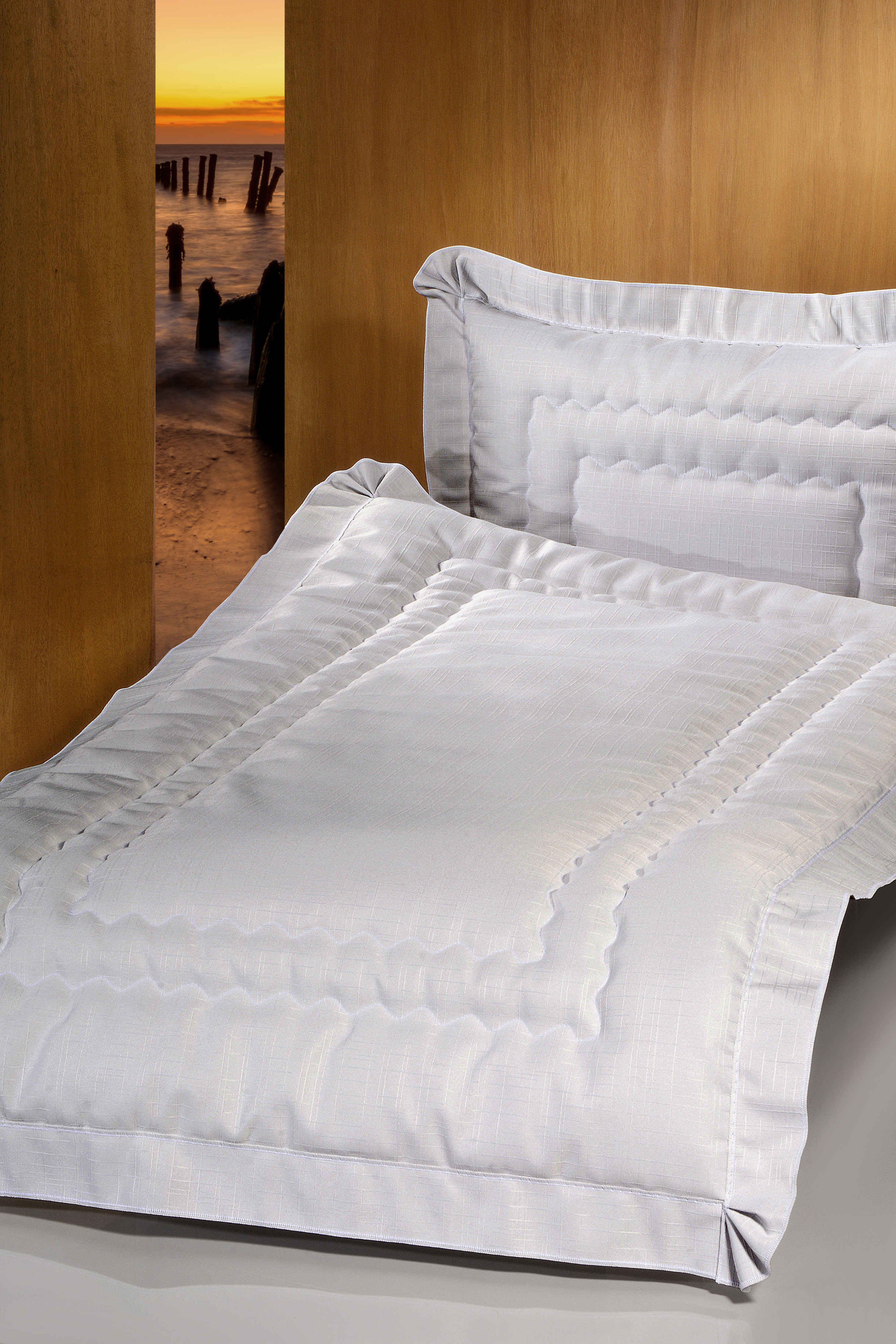 Deckengarnitur 01615 Varese grau, Volant